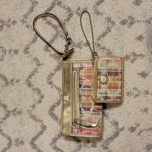 Coach wristlet wallet and card holder